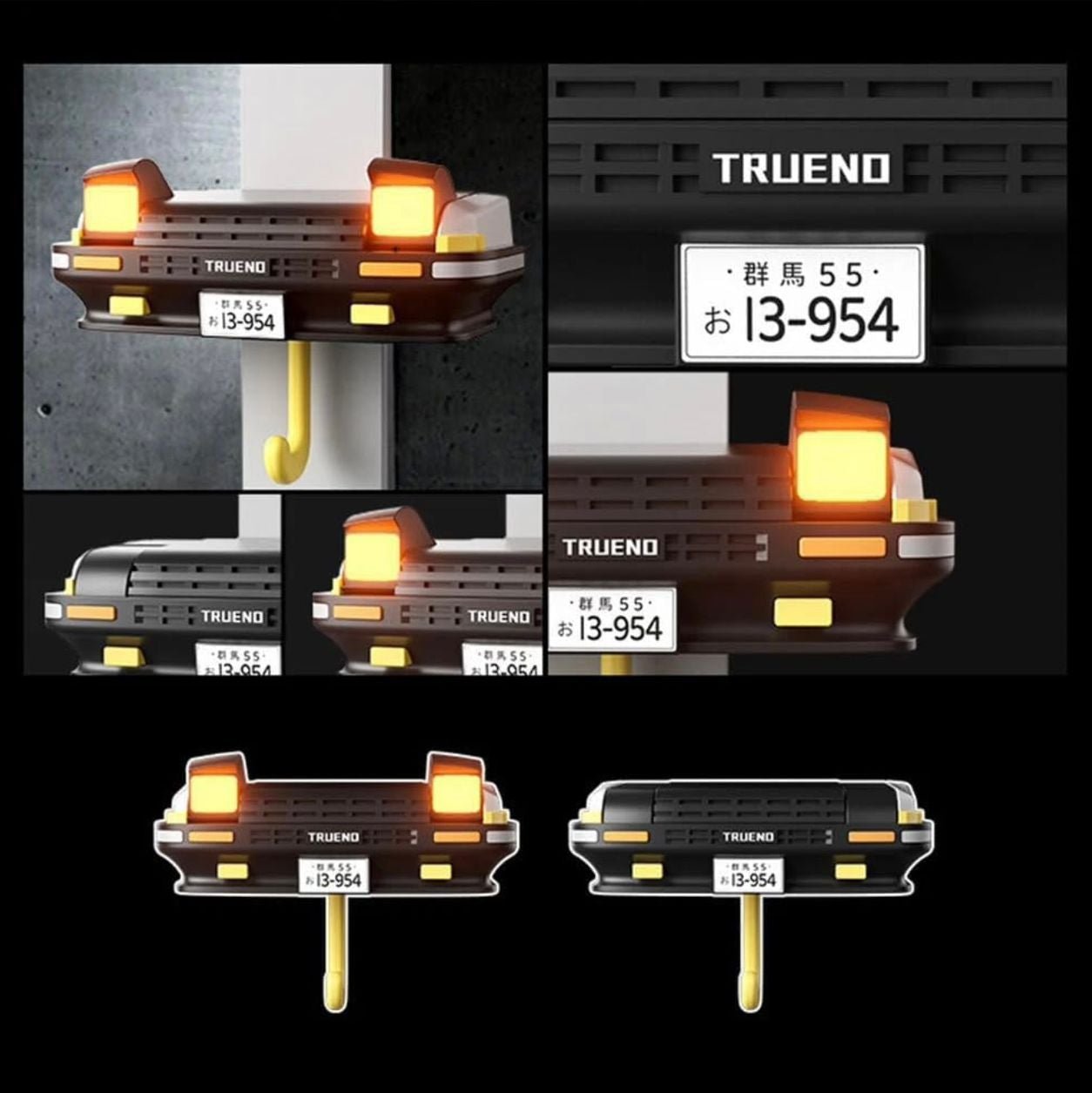 Car Front Design Wall Hook Trueno - Inspired Key & Bag Holder - Things of Art