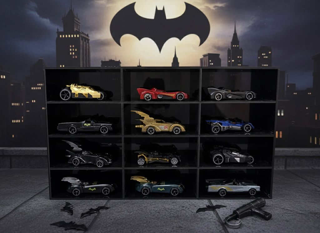 Acrylic Mini Car Display Organizer – 12 Slot Collector Shelf (Black)