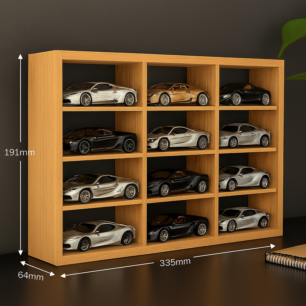 Wooden Light-Up Hot Wheels Organizer