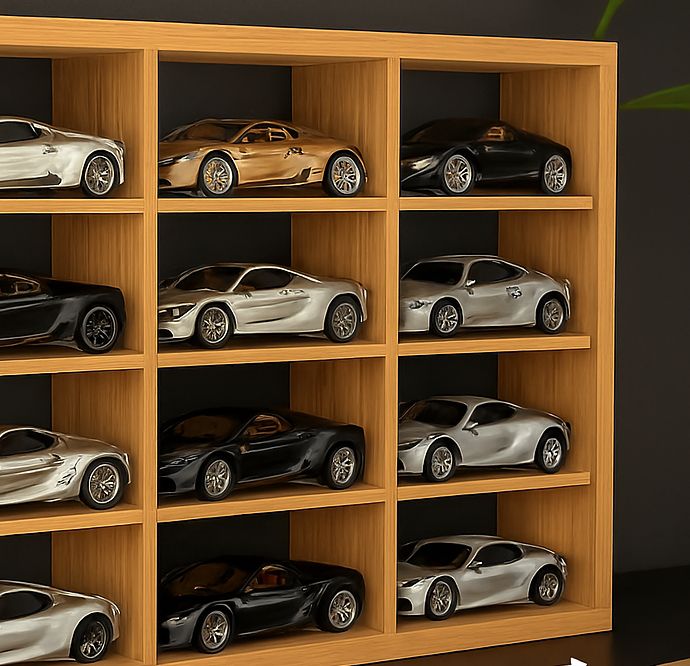 Wooden Light-Up Hot Wheels Organizer