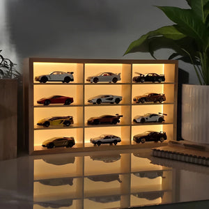 Wooden Light Up Hot Wheels Organizer With Cars - Things of Art