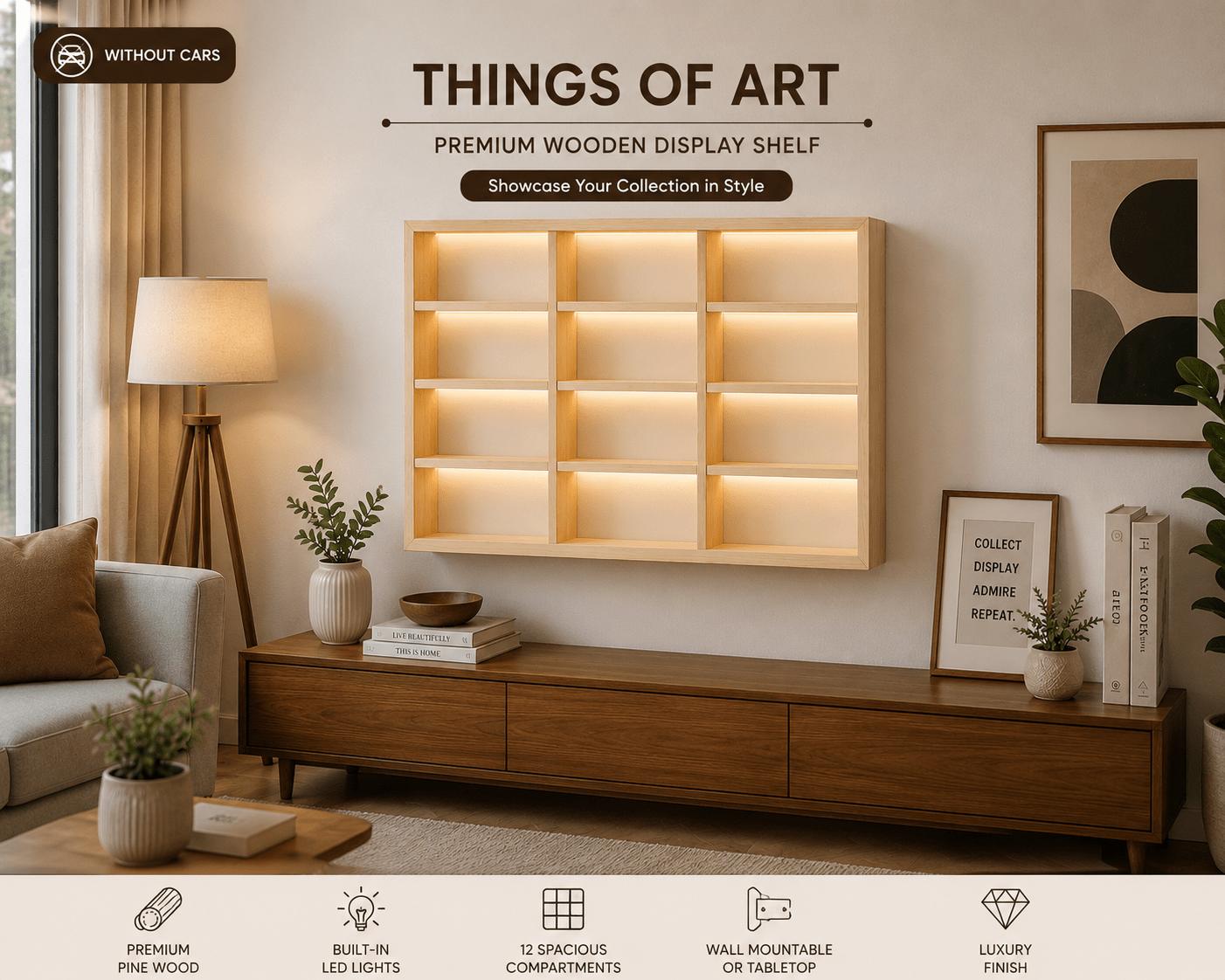 Wooden Light Up Hot Wheels Organizer - Things of Art